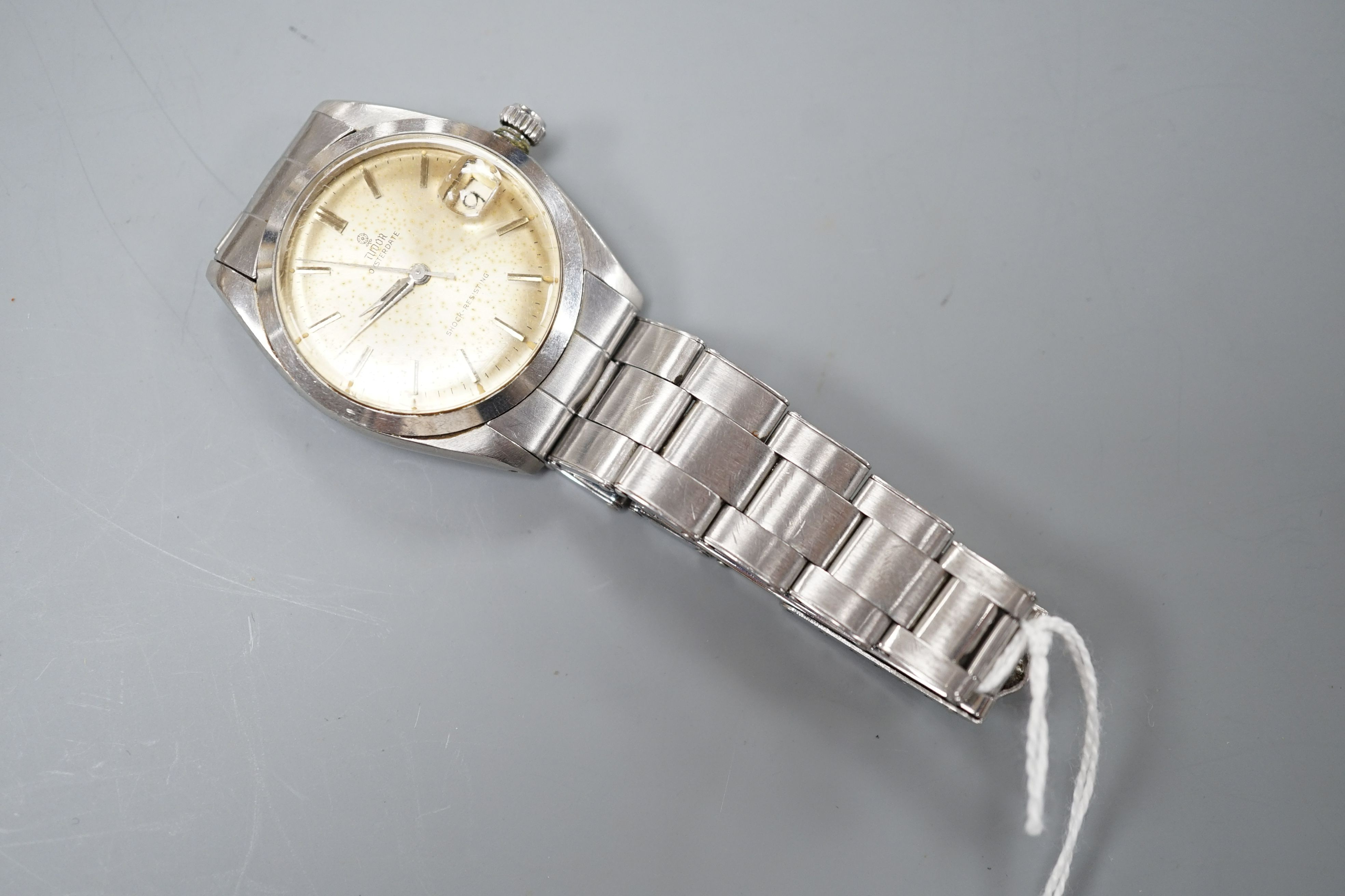A gentleman’s steel Tudor Oysterdate wrist watch